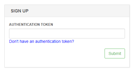 &ldquo;Token authorisation screen&rdquo;