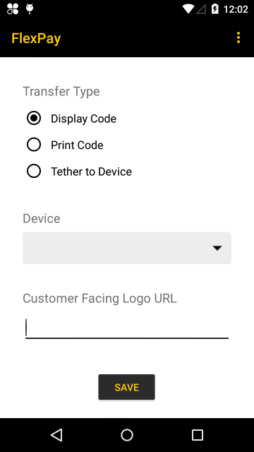 &ldquo;Flexpay 3 settings screen&rdquo;