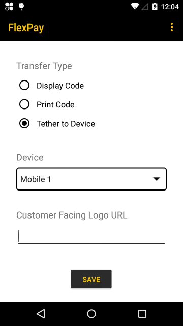 &ldquo;Flexpay tether devices screen&rdquo;