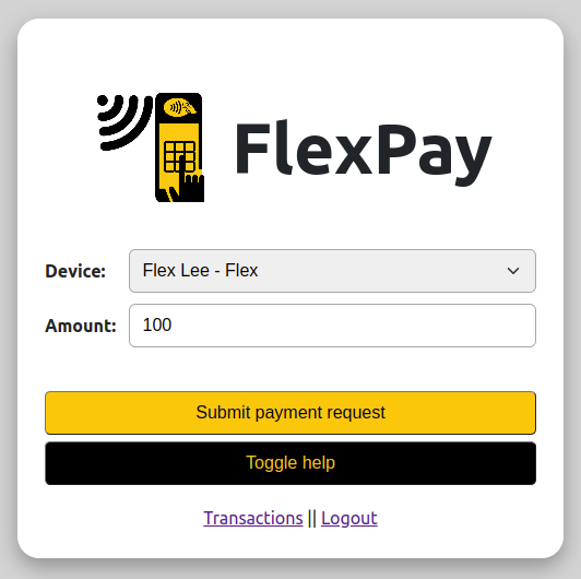 &ldquo;Flexpay web screen&rdquo;