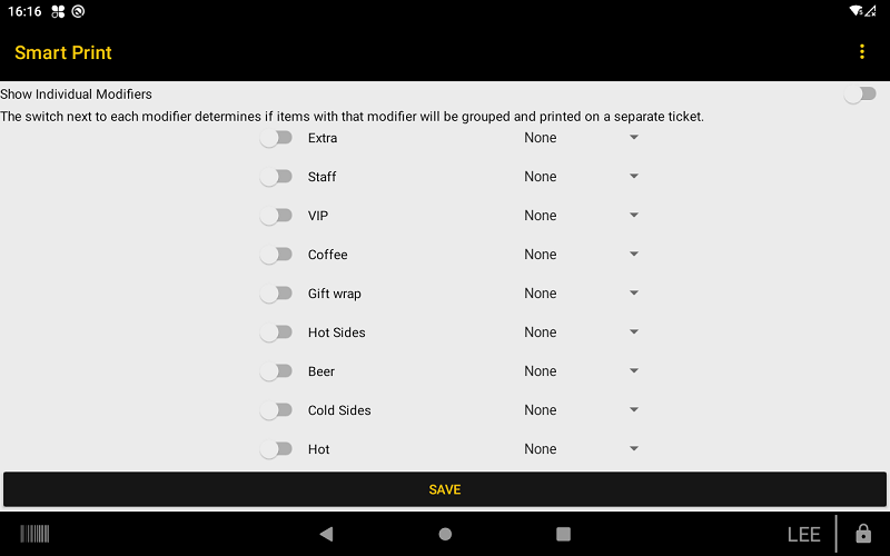 &ldquo;Modifier printing configuration screen&rdquo;