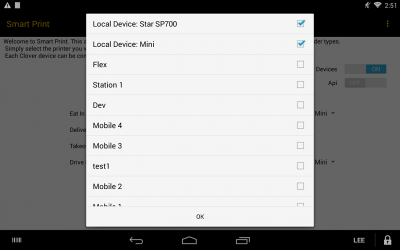 &ldquo;Device list screen&rdquo;