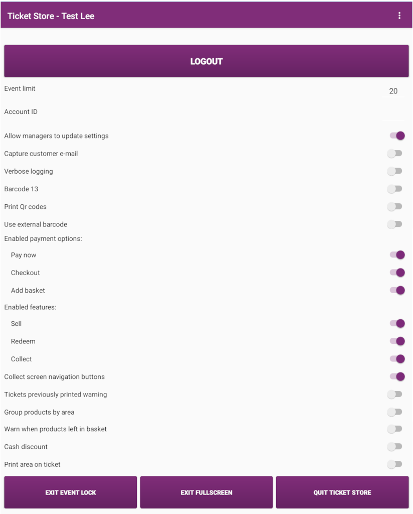 &ldquo;Settings screen&rdquo;