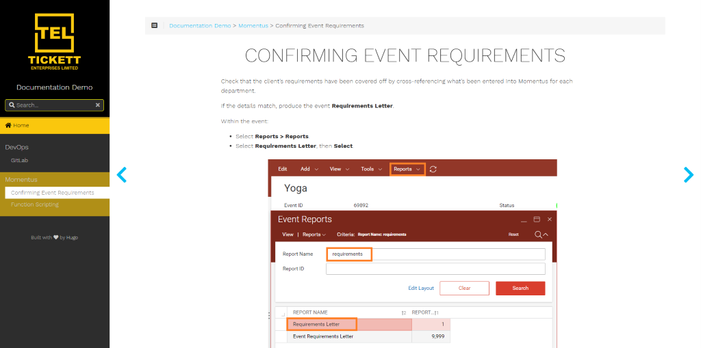 documentation demo overview